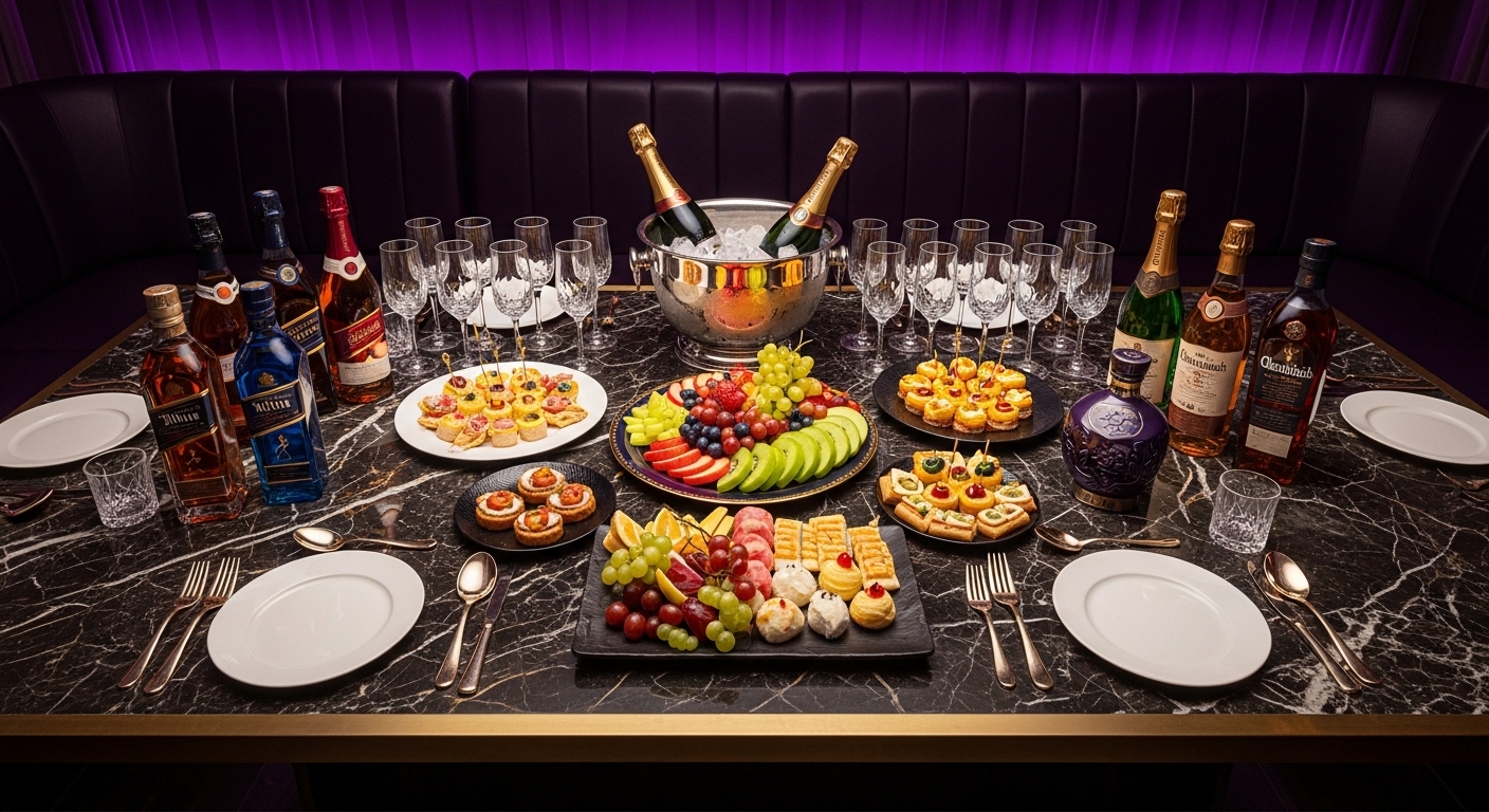 강남 텐프로 VIP 테이블 주류 세팅